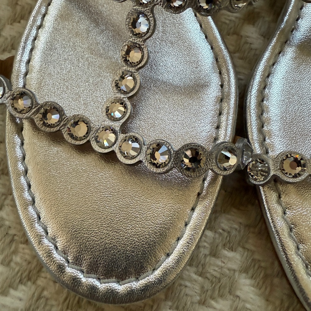 Aquazzura Tequila Silver Embellished Sandals - Picture 2 of 7